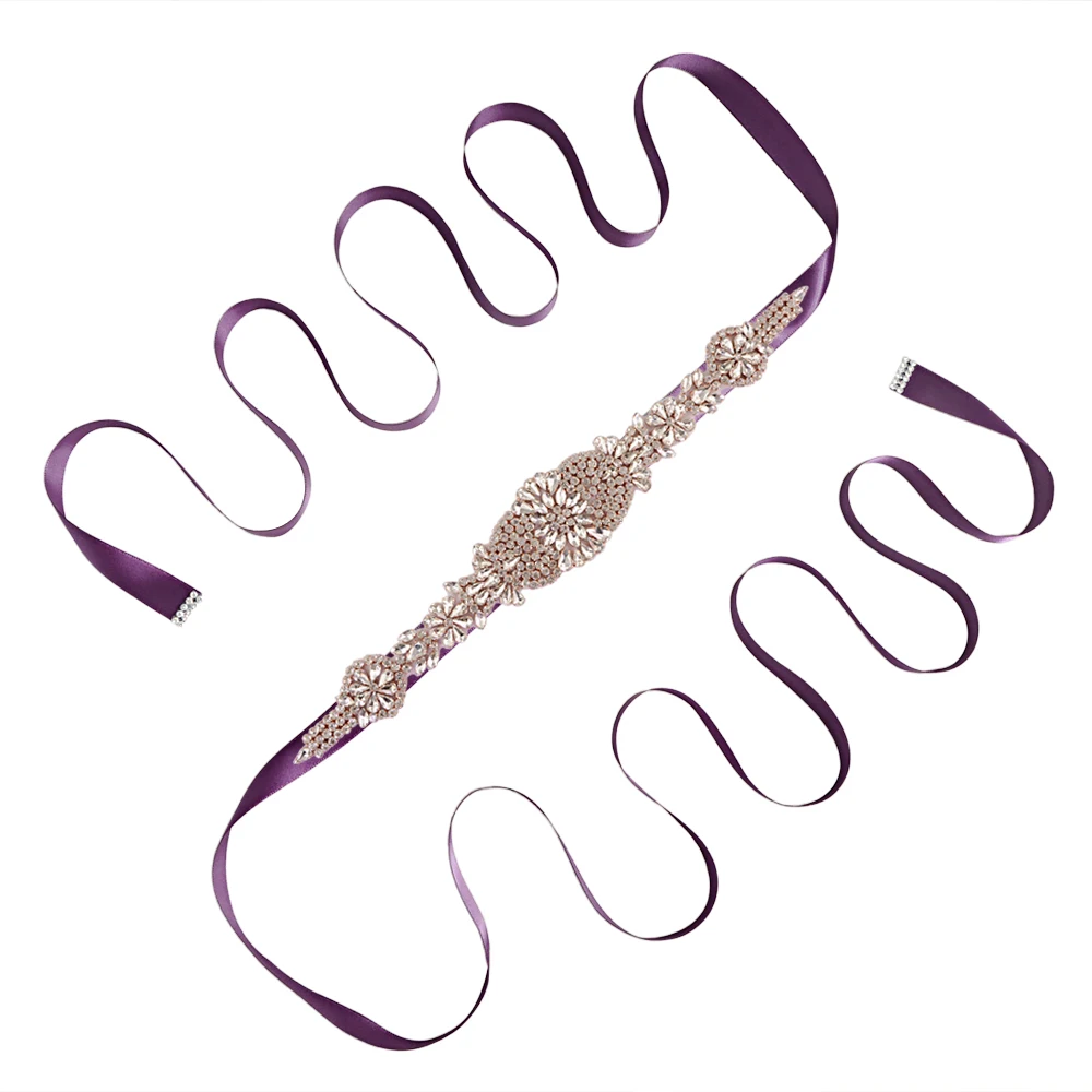 purple TRiXY, S123-RG, женские Стразы, свадебный пояс, аксессуары для свадебного пояса, свадебные аксессуары - Цвет: purple