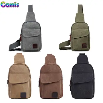 

Men's Small Chest Sling Bag Travel Hiking Cross Body Messenger Shoulder Backpack Solid Men Canvas Bag