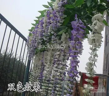 

Upscale Artificial Silk Flower Vine Home Decor Simulation Wisteria Garland Craft Ornament For Wedding Party Decorations