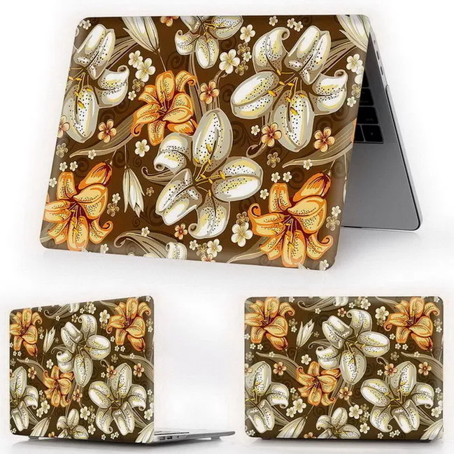 Чехол для ноутбука MacBook Air 11 13 дюймов A1466 A1932 Pro 12 13 15 retina A1502 A1706 A1708 A1989 A2159 чехол с цветочным рисунком - Цвет: shui hui bai he