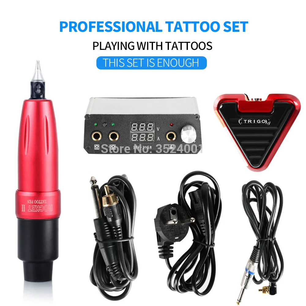 

Professional Tattoo Set Automatic Rotating Tattoo Pen Efficient Power Foot Pedal Supply