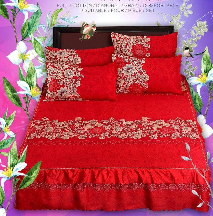 Цветы домашняя постель хлопковое красное постельное покрывало дышащая мягкая и удобная обувь
