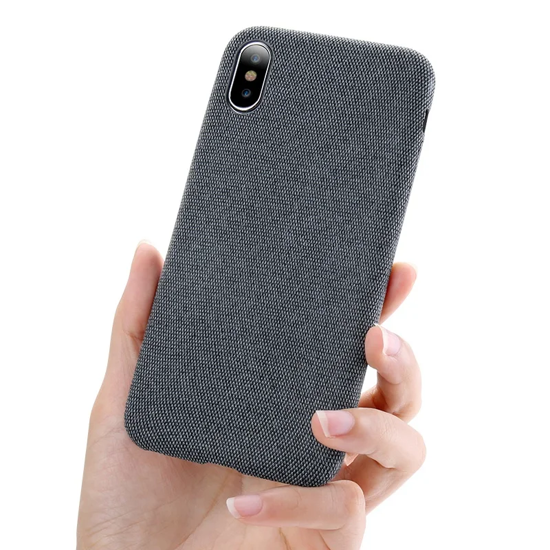 Dark Grey FLOVEME текстильная ткань чехол для телефона для iPhone 11/11 Pro/11 Pro Max X/XS Max XR 6/6 S/7/8 Plus Ткань задняя крышка Fundas Coque - Цвет: Dark Grey