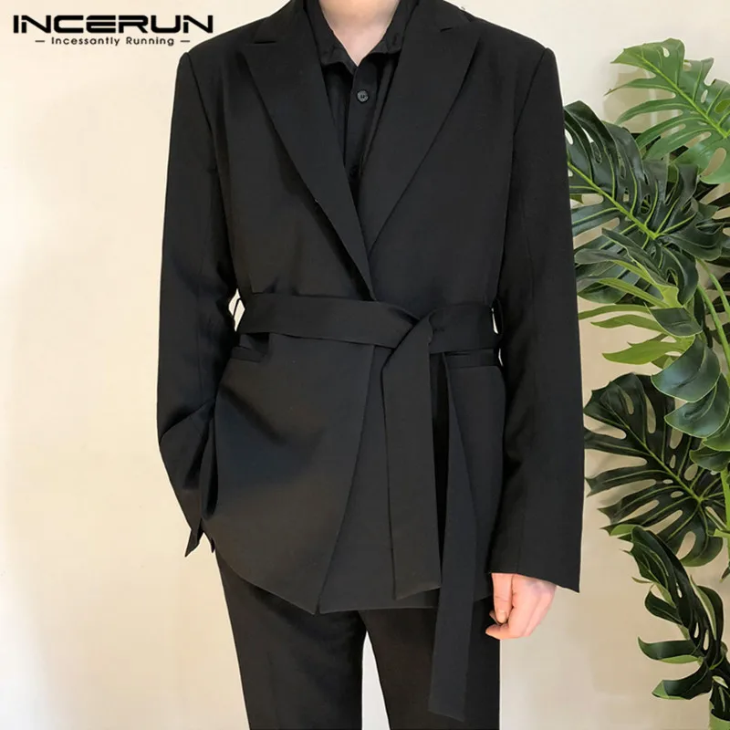 Closeout Men Blazers Casual-Suit Long-Sleeve INCERUN Korean-Style Fashion Solid-Handsome Streetwear X6MNegEOg7g
