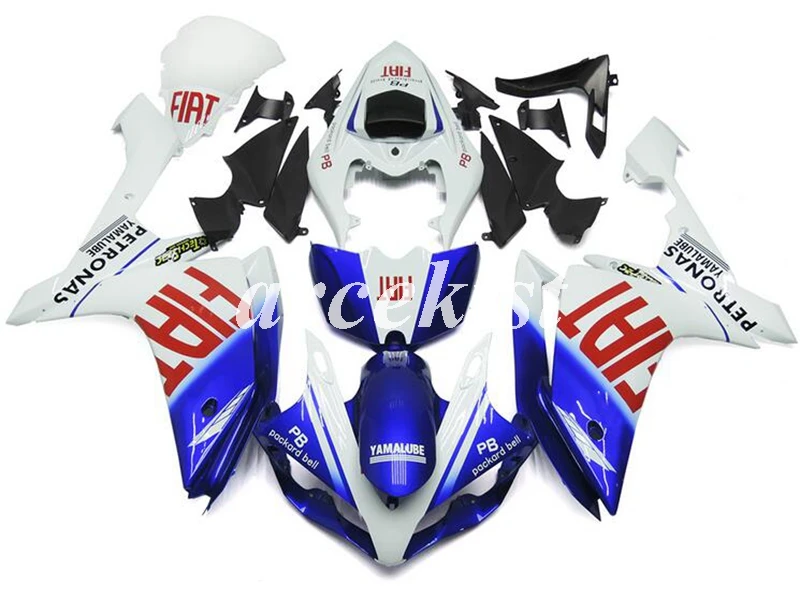 4 подарки литья под давлением ABS мотоцикл обтекатели комплект подходит для YAMAHA YZF-R1 2007 2008 07 08 набор кузова на заказ синий белый