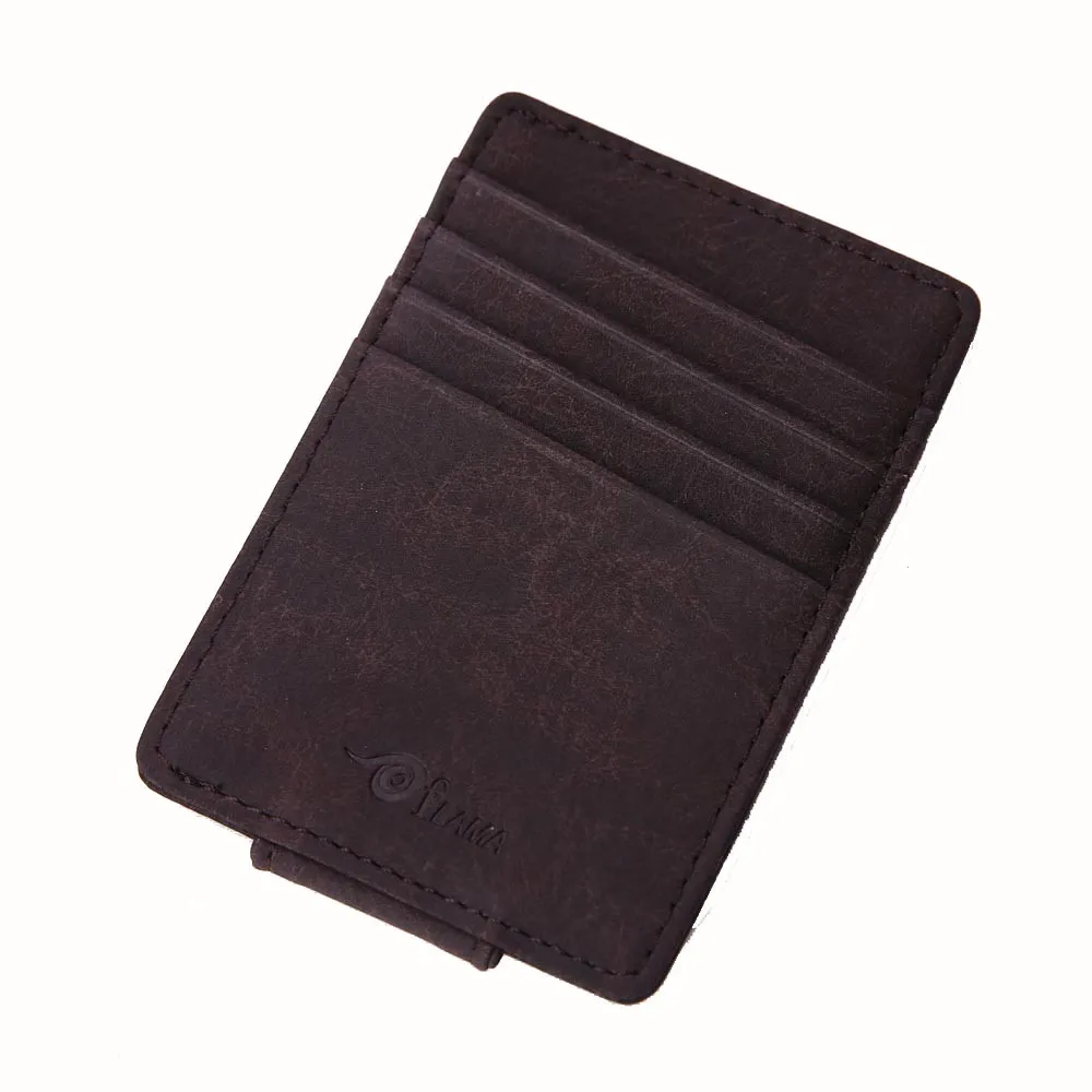 Мужской кожаный держатель для карт органайзер Магнитный кошелек мужской зажим