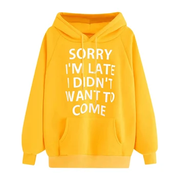 

New Kangaroo Fashion Sweatshirt Pocket Round Neck Long Sleeve Letter Print Loose Hooded Sweatshirt 3XL