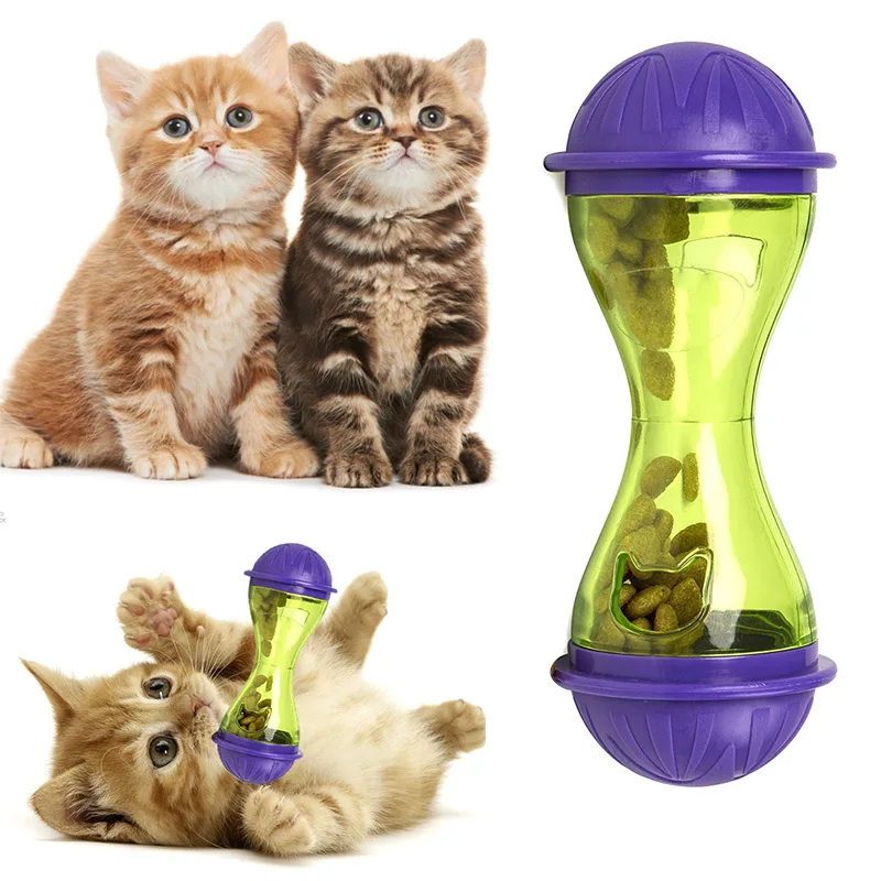 4,5x4,5 x11cm Hund Katze Feeder Kunststoff Lustige Pet Food Dispenser Behandeln Ball Welpen Leckage Lebensmittel Spielzeug Zubehör