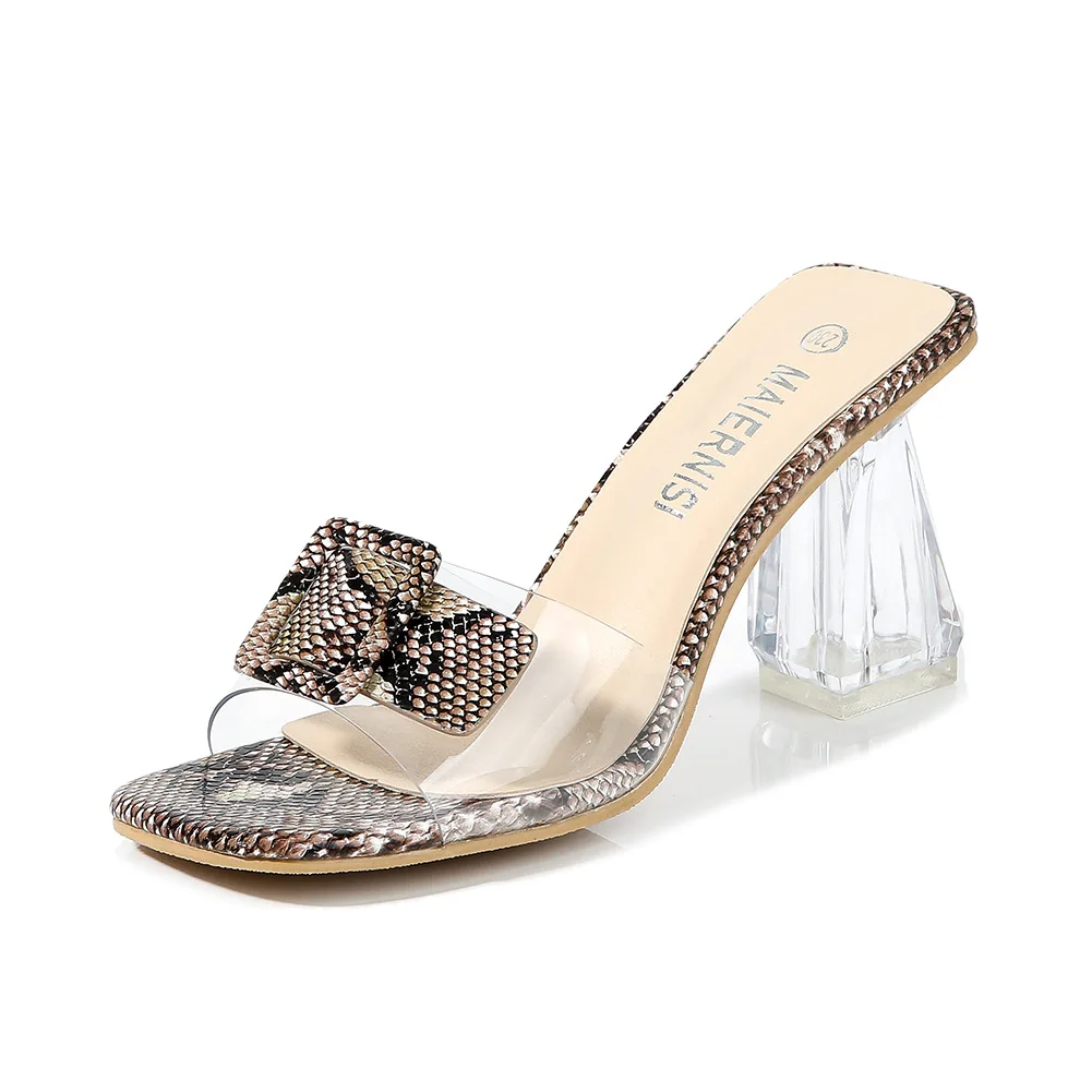 Летняя модная женская обувь из ПВХ Пикантные прозрачные босоножки на высоком