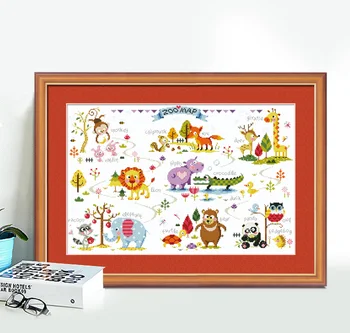 

11/14/16/18/22/25/28CT choose color Lovely Counted Cross Stitch Kit Zoo Map Animal Wild World SO
