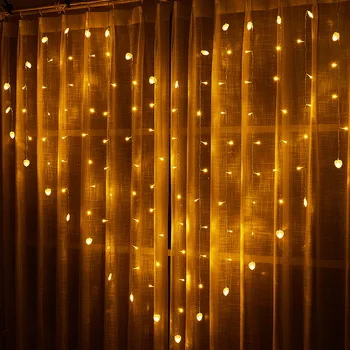 

LED Heart Shape Curtain Lights Heart Shape Lighting Chain Heart Colorful Lights Proposal Wedding Decoration Flashing Light LED I