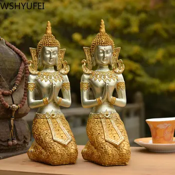 

New Style Resin Decoration Lucky Buddha Statue Living Room TV Cabinet Wine Cabinet Office Decoration Home Crafts WSHYUFEI