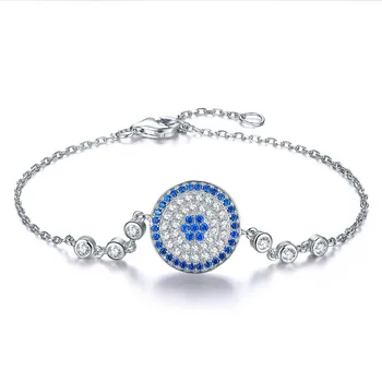 

S925 Fine Silver Bracelets Aquamarine Bracelets Fashion Exquisite Compass Diamond Bracelets