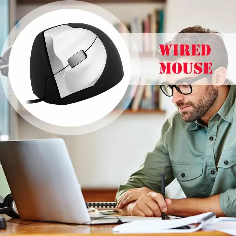 Компьютерная проводная мышь многофункциональная 3 кнопки USB Проводная 1000 dpi оптическая Вертикальная офисная мышь для Windows/Mac