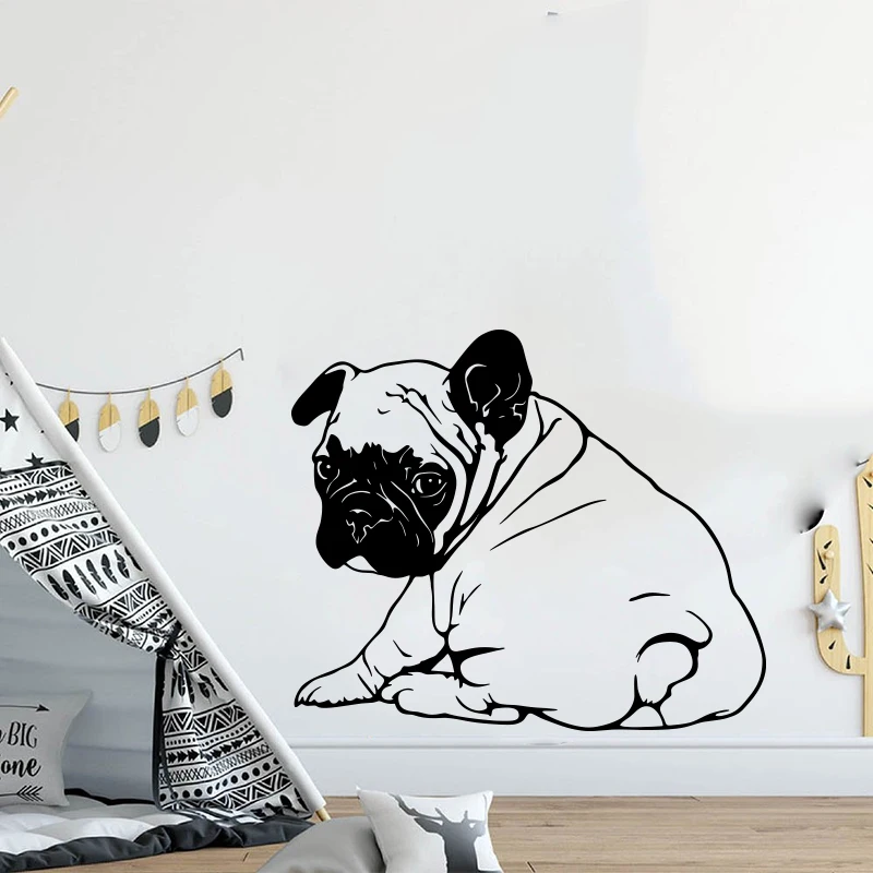Cartoon French Bulldog Animal Wall Sticker Kids Room Kitchen Dog Pet Wall Decal Bedroom Vinyl Home Decor (2)