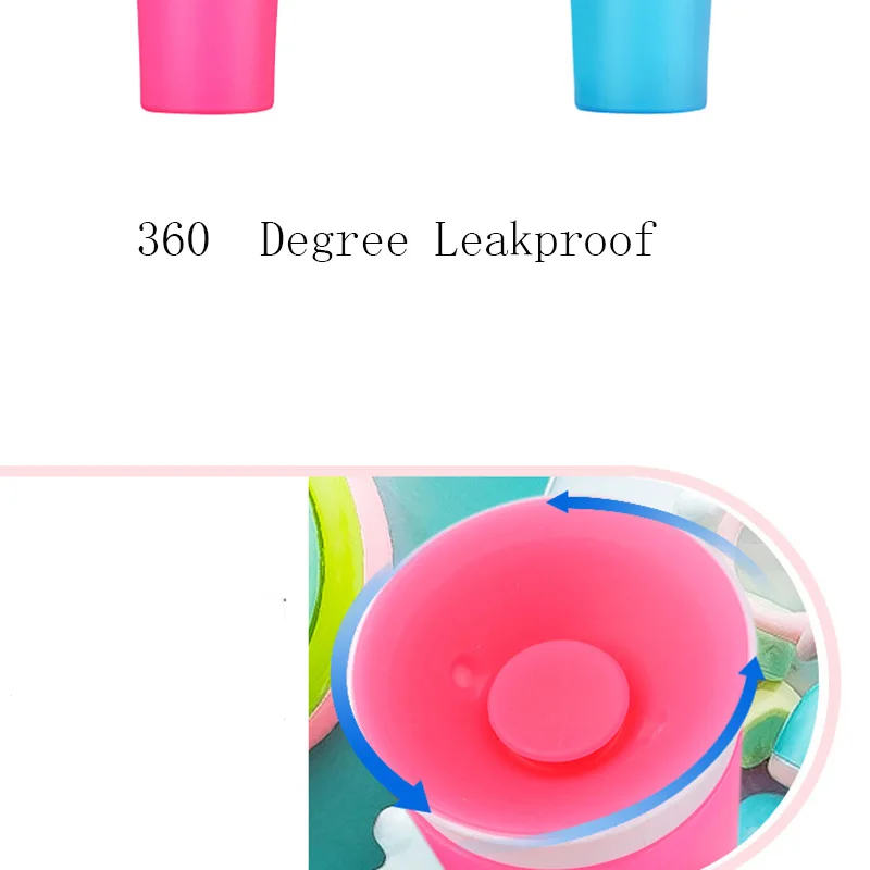 260ml Babies Training Miracle Cups With Handles 360 Degree Drink Prevent Leaking Spilling Cup