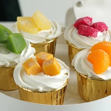 Simulation Cup Creative Home Decor Simulation Fruit Realistic Cake Shop Window Model Decoration Cakes Strawberry Cake For Kids