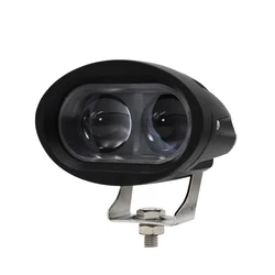 Barre de lumière bleue LED 20W 12 80V, étanche, lentille elliptique, projecteurs, conduite, feux antibrouillard, pour moto, chariot élévateur 