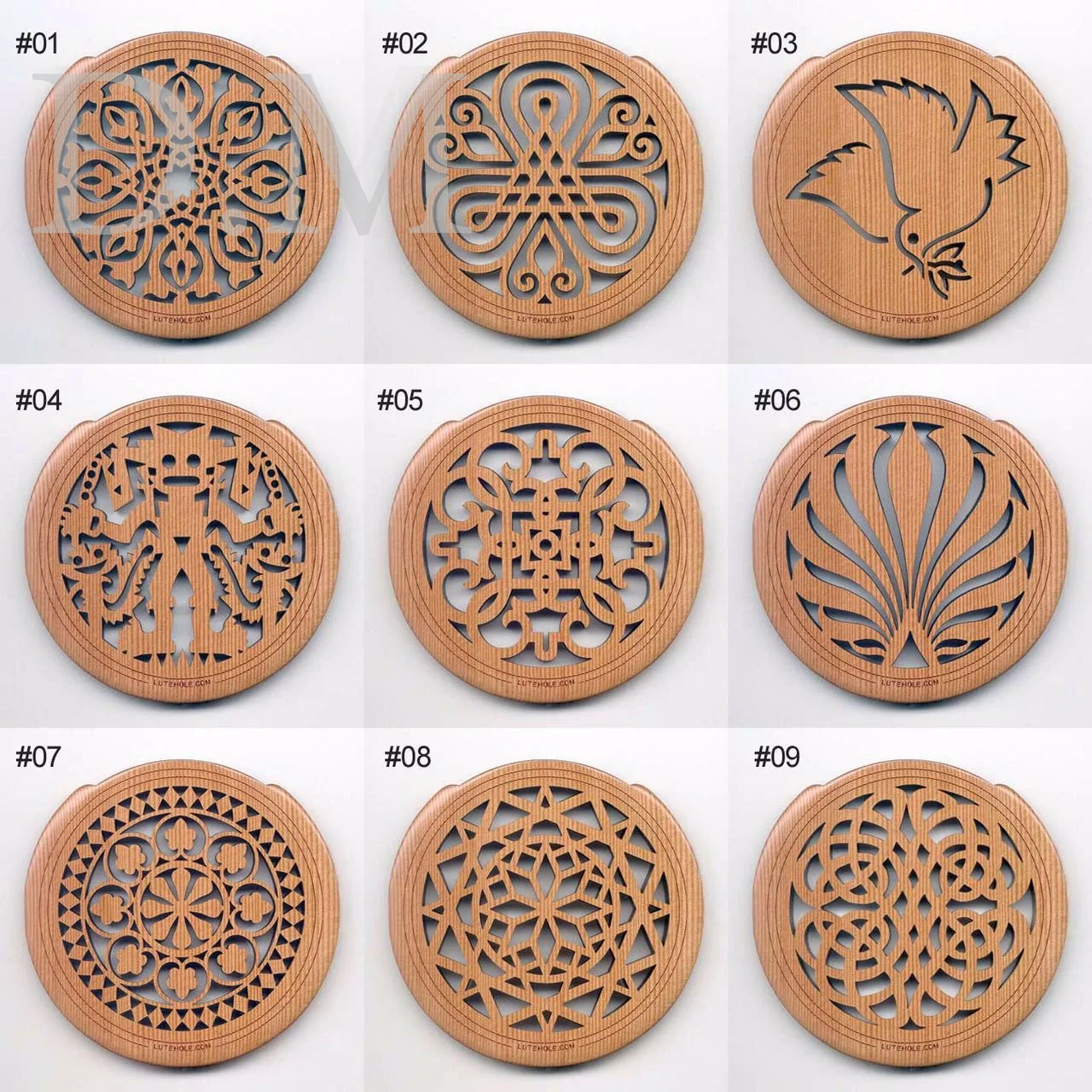 Top Grade Wood Sound Hole Circle Folk Music Electric Box Guitar Anti-Xiao Cover Mute Prevent Howling Solid Wood Sound Hole Cover