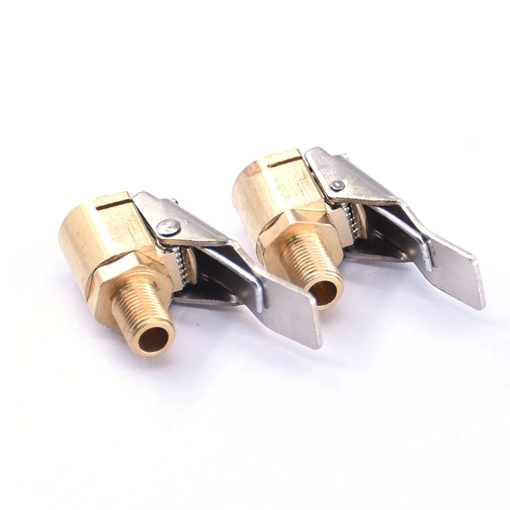 Car Auto Tyre Wheel Tire 8mm Brass Air Chuck Inflator Pump Valve Clip