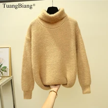 ^^Best Offers Color stripe Women Full sleeve Thicken Sweaters Winter Ladies Turtleneck Loose pullovers female Autumn knit fashion jumpers 2019 ^^Best Offers Color stripe Women Full sleeve Thicken Sweaters Winter Ladies Turtleneck Loose pullovers female Autumn knit fashion jumpers 2019