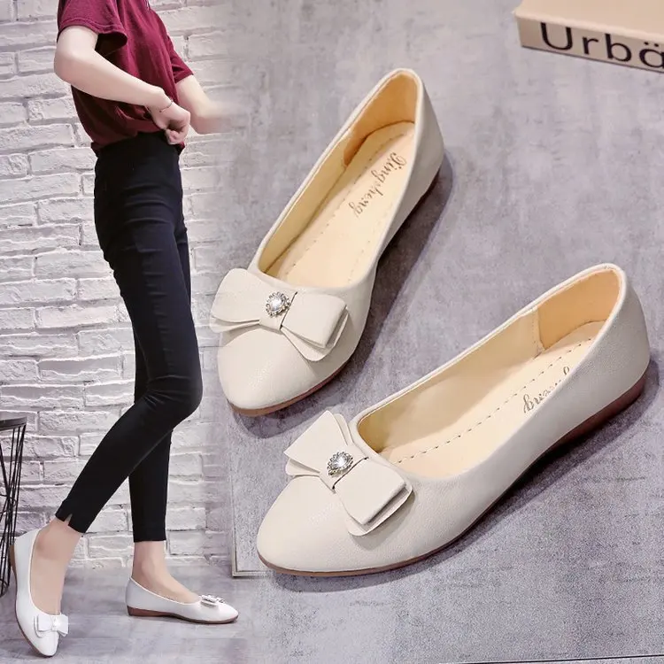 

2019 New Style Shoes Women's Comfortable Soft Bottom Moccosins Flat Anti-slip WOMEN'S Shoes Versatile Pregnant Women Mom Side Sc