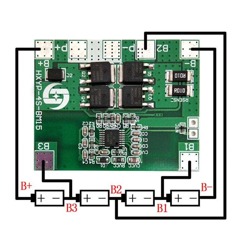 4S 12,8 В 14,4 В 16,8 в Lifepo4 литий-ионный аккумулятор Защитная плата 18650 BMS 14A предел 20A PCB 4 ячейки пакет PCM 3,2 в 3,7 в