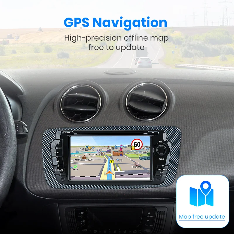 Best Junsun 2 din Car Radio car dvd player For Seat Ibiza 2009 2010 2011 2012 2013 Android 9.0 GPS navigation 4+64GB Optional 4