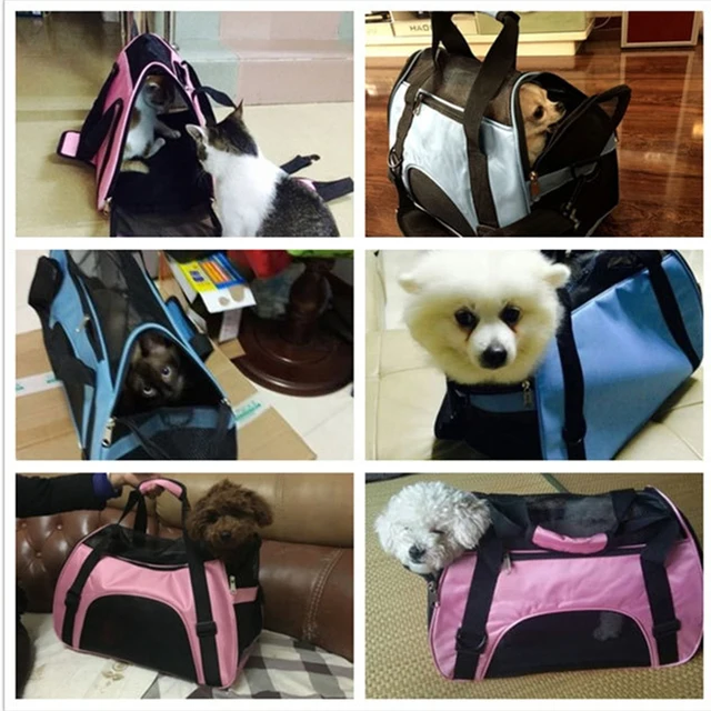 Sacs portables en maille respirante pour animaux de compagnie, sac à main pliable, sac de transport, petits chiens, chats, voyage 6