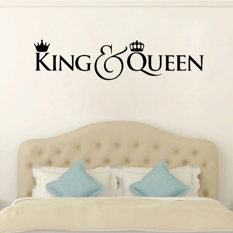 Настенная Наклейка King Queen домашний декор съемное украшение для спальни детей