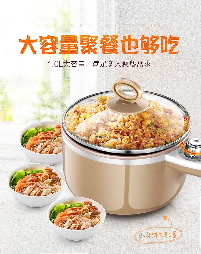 Multi-functional Electric Cooker Household Electric Hot Pot Students Dormitory Mini Small Electric Small Three-in-One Breakfast