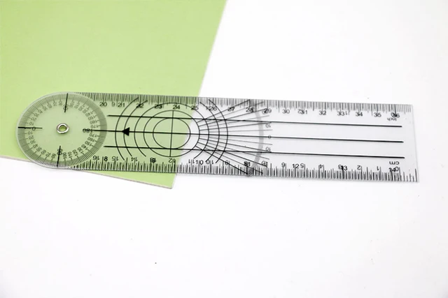 Set 5 Goniometri Medici 360° - 6/8/10 Pollici Per Misurazione Articolazioni E Colonna Vertebrale | Trasparenti - Foto 3