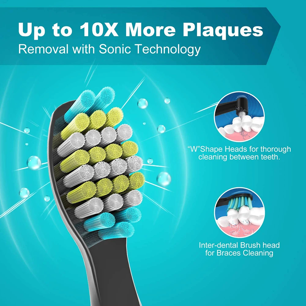 Fairywill Fw 507 Sonic Electric Toothbrush 5 Modes Usb Charger Tooth Brushes Replacement Timer Sonic Toothbrush 10 Brush Heads Bachao Pk