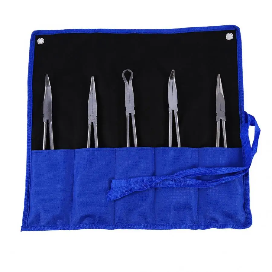 

5 pcs/set 11 inch Long Nose Plier Set Long Straight Needle Cutter Widely Used Hand Tool Set