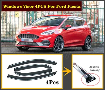 

4pcs Set 2009-2020 OEM For Ford Fiesta Stainless steel window Visor Shade Vent Wind Rain Deflector Guards Cover
