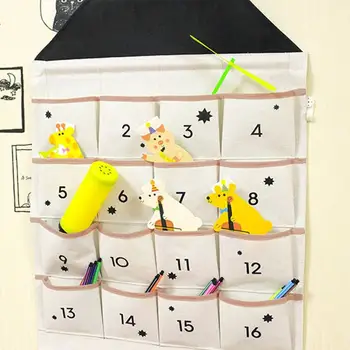 

Canvas Hanging Finishing Bag Wall Mounted Storage Bag Key Candy Sundries Packing Bags Amusing Home Decoration