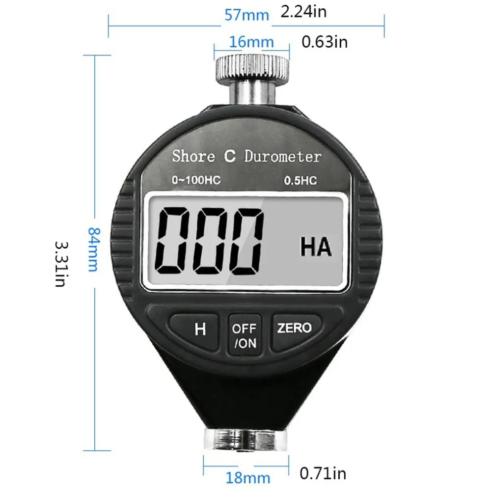 Electronic Display Shore Hardness Tester Silicone Plastic Rubber Band Hardness Tester 0-100A / C / D Type Hardness Tester
