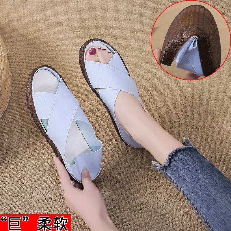 

-35-41 for Many Years 2019 Summer New Style Solid Color Double Purpose Flat Comfortable Versatile Soft-Sole WOMEN'S Shoes