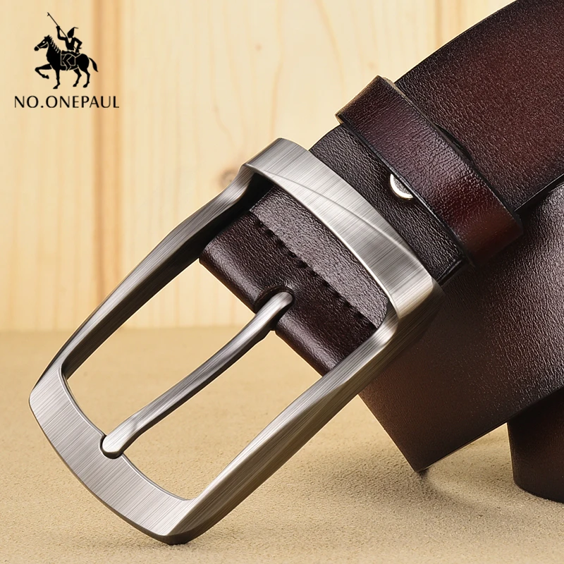 dragon belt NO.ONEPAUL Genuine men's leather retro business belt high quality alloy pin buckle designer new men's belt jeans free shipping snap belt