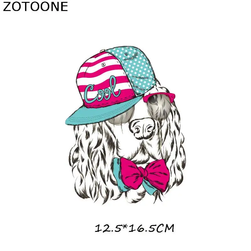 346 ZOTOONE милая собака мультфильм Железная на патч для детей наклейка на одежду DIY животных Тепловая аппликация передачи для футболки с принтом G - Цвет: 346
