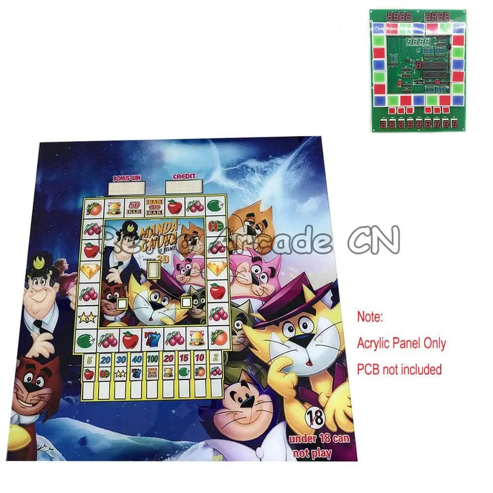 10 шт. acarylic панель для фруктовой игровой машины PCB Mario Игровая плата печатной схемы автомат для казино доска Красочный светодиодный освещенная материнская плата