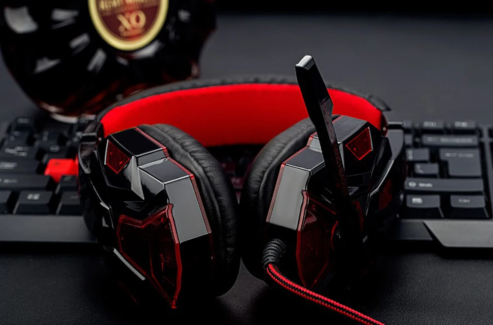 Светодиодный ные проводные наушники для онлайн чата игровая гарнитура с