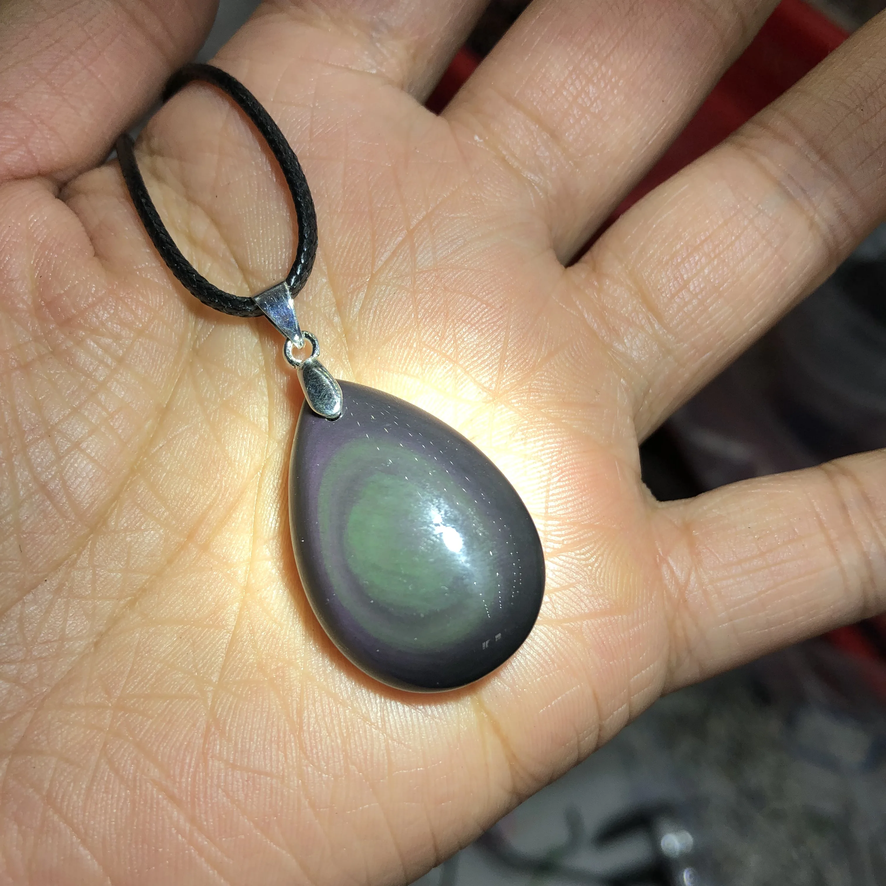 Natural Rainbow Eye Obsidian Horse Pendant - Handcrafted Gemstone Necklace, Spiritual Talisman
