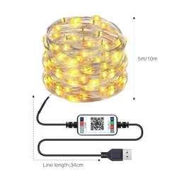 2022 New LED String Light Christmas Decoration Garland 16+ Lighting Modes Fairy Lights Wedding Home Decor Holiday Light
