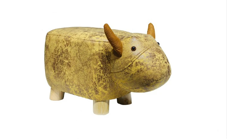 

Creative Fashion Calf Stool Elephant Hippo Bench Shoes Children Cartoon Solid Wood Animal