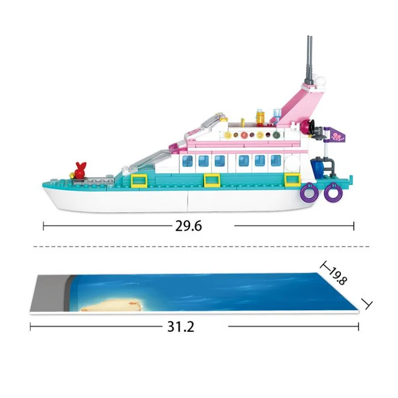 Günstige 01044 legoinglys Mädchen Freunde Dolphin Cruiser Rettungs Zentrum Große Yacht Club Cruise Schiff 41381 Bausteine Ziegel Spielzeug