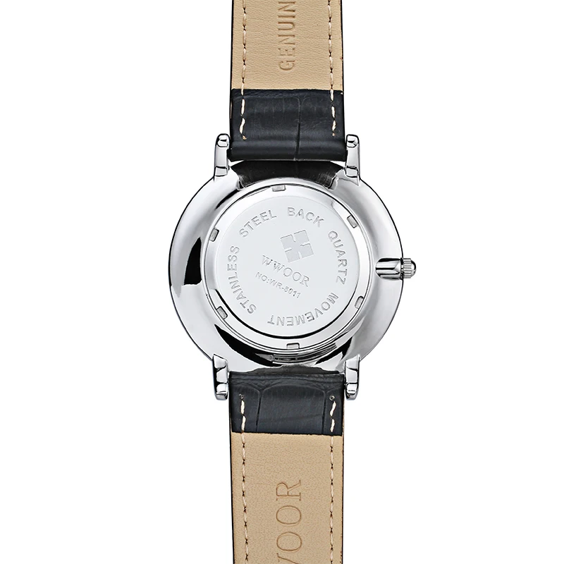 WWOOR 2022 Men Watch Top Brand Classic Luxury Leather Band Quartz Minimalist Sports Fashion Waterproof Wristwatches Reloj Hombre 6
