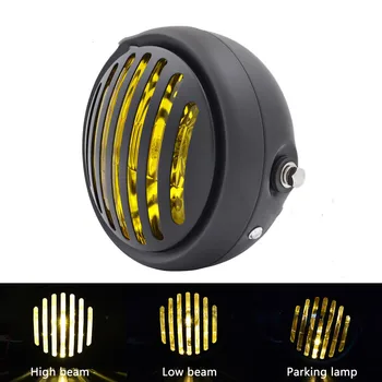 

Motorcycle 35W Halogen Headlight For CG125 GN125 CB CL Yamaha Suzuki Cafe Racer Bobber Black Metal Retro Headlight Round