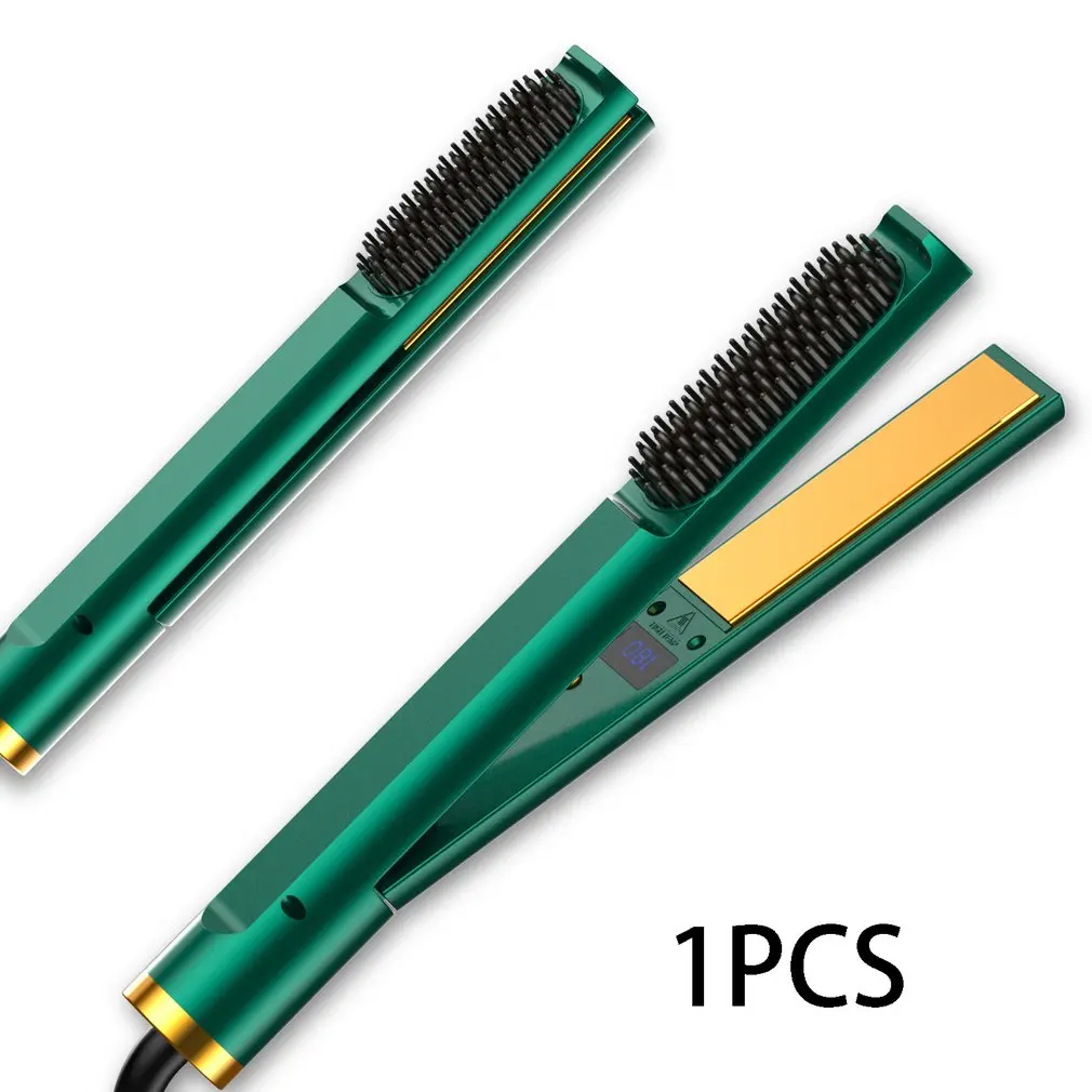 

2 In 1 Hair Straightener Flat Iron Electric Hot Comb Hair Straightener Brush