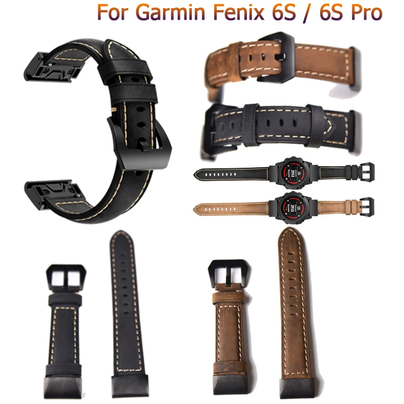 

Fashion Leather Pointed Strap Replacement wriststrap For Garmin Fenix 6S 6S plus GPS Professional Factory Price watch Strap band